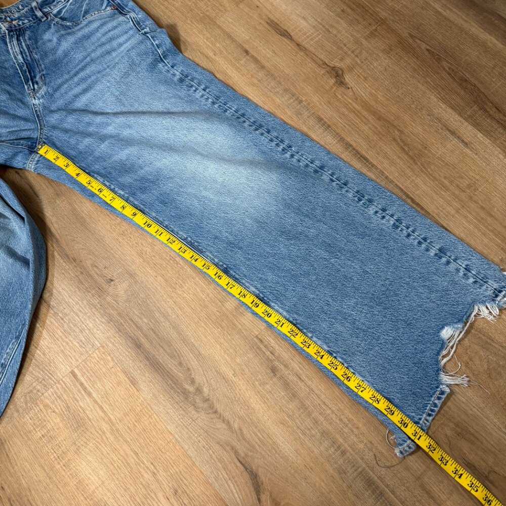 AEO American Eagle Super High Rise Baggy Wide Leg Cotton Lyocell 14 - Picture 4 of 8